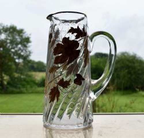 Baccarat Gilded Leaves Jug C1880
