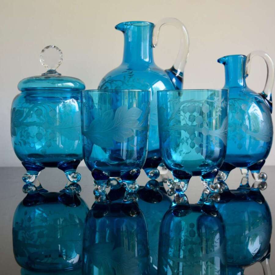 Baccarat 5 pc Boudoir Set 1920 near Museum Condition