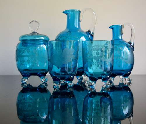 Baccarat 5 pc Boudoir Set 1920 near Museum Condition