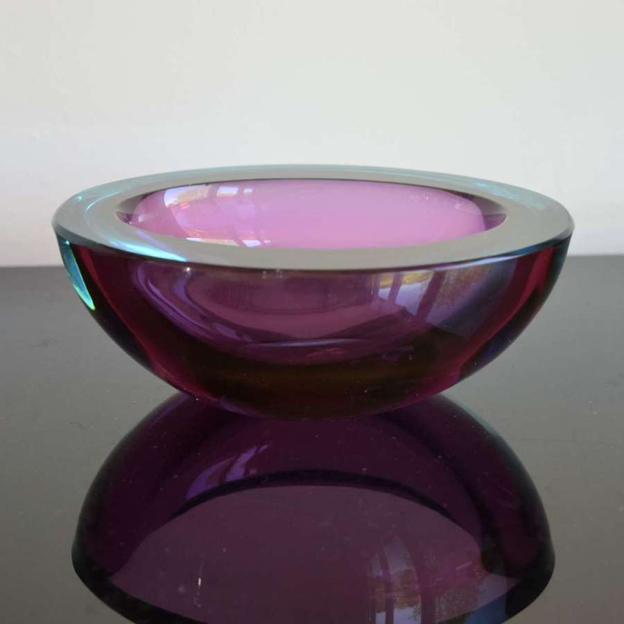 A Murano Sommerso Bowl in the style of Flavio Poli