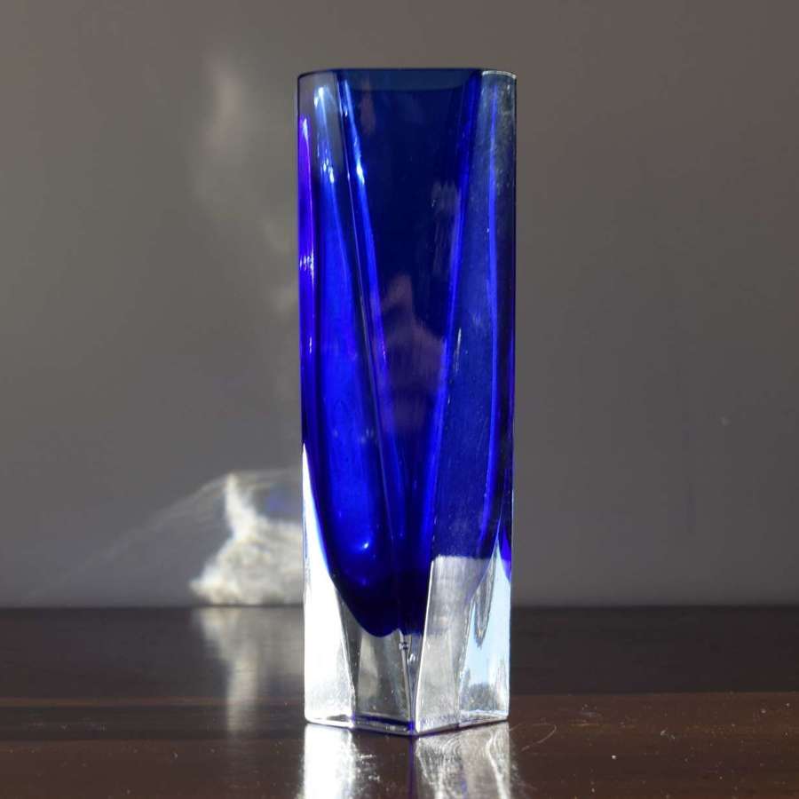 Murano Sommerso Blue Vase by Seguso.