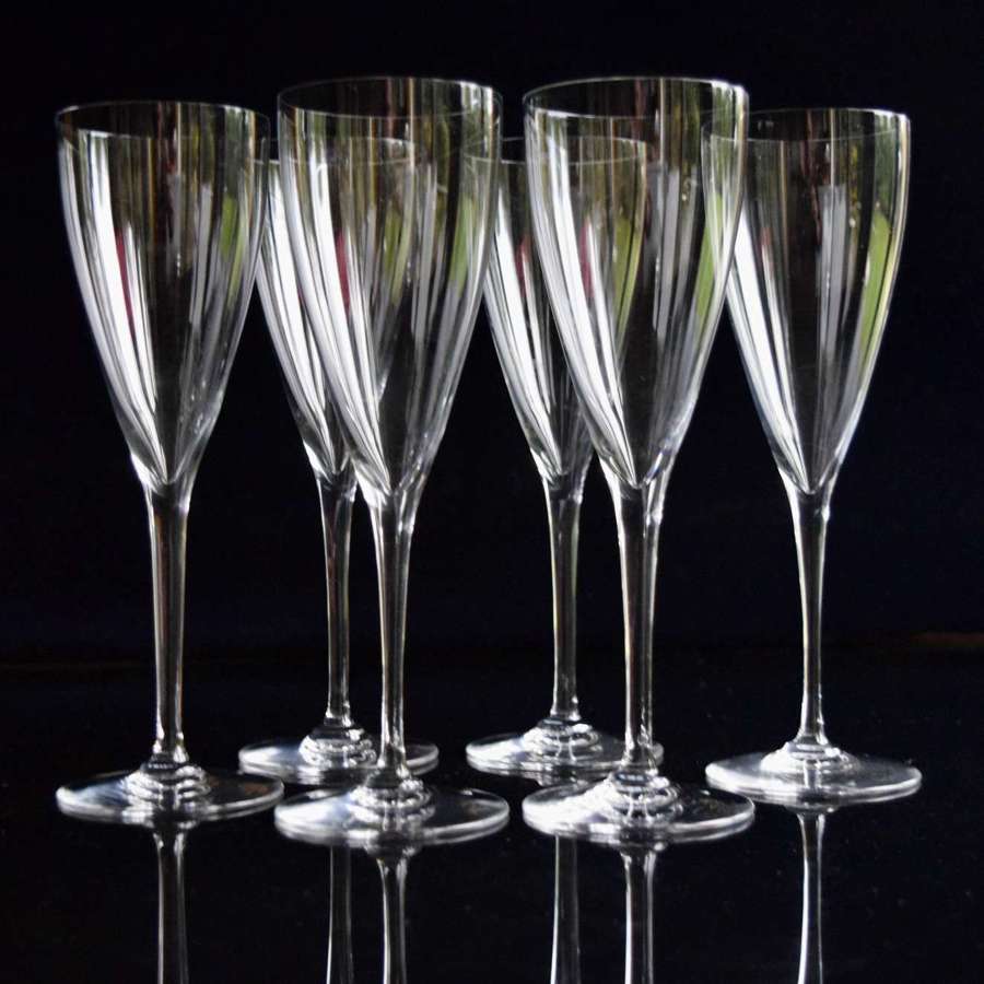 6 Baccarat Crystal Dom Pérignon Claret Glasses