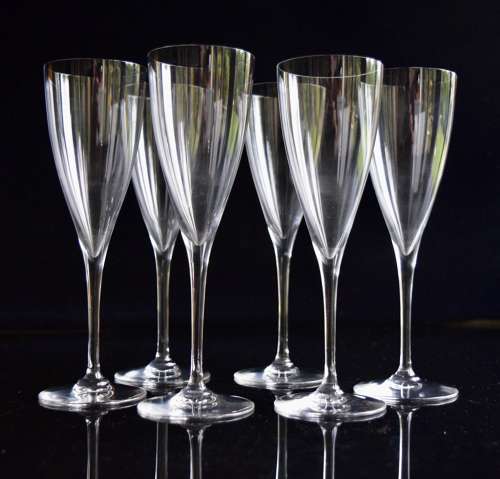 6 Baccarat Crystal Dom Pérignon Champagne Glasses