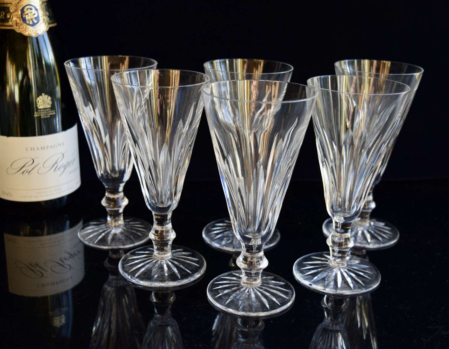 12 Waterford Crystal Eileen Champagne Flutes