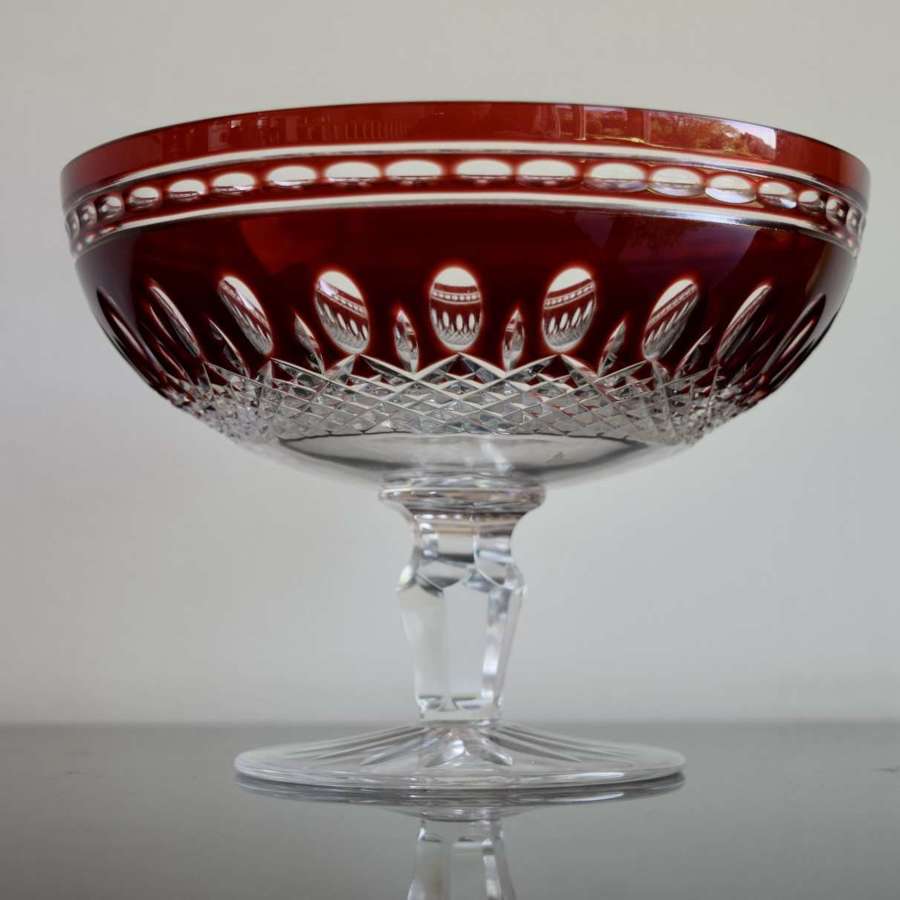 Waterford Crystal Clarendon Compote in Ruby Red