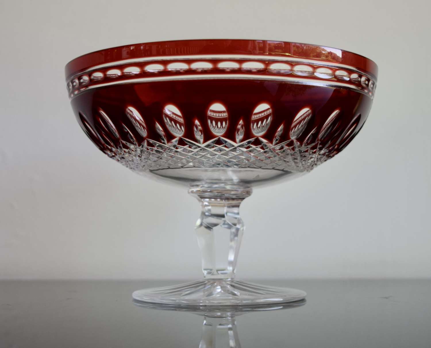Waterford Crystal Clarendon Compote in Ruby Red