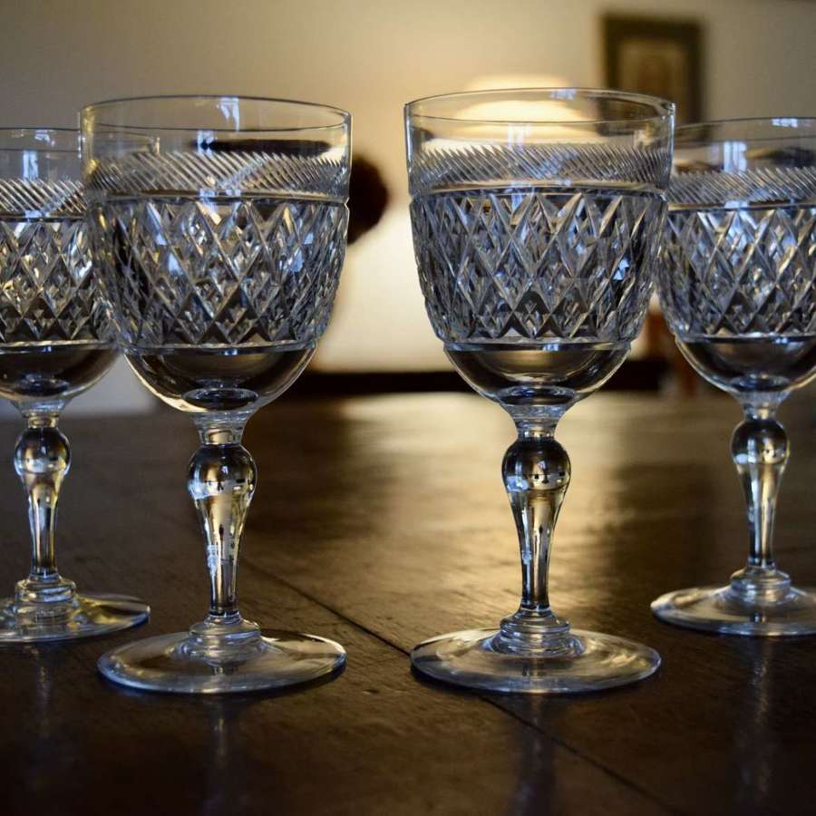 4 Thomas Webb Heirloom White Wine Glasses