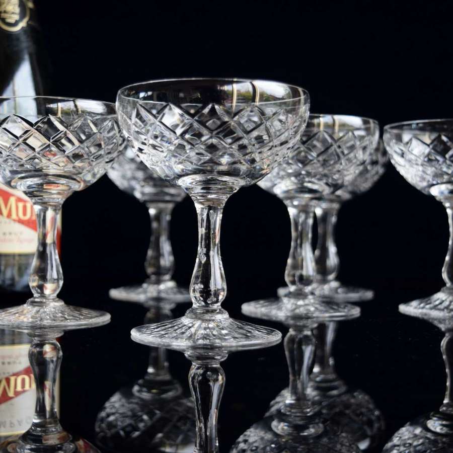6 Royal Brierley Champagne Coupes