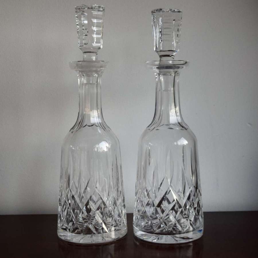 2 Waterford Lismore Mallet Decanters