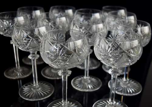 12 Val Saint Lambert Berncastel Digestiv Glasses