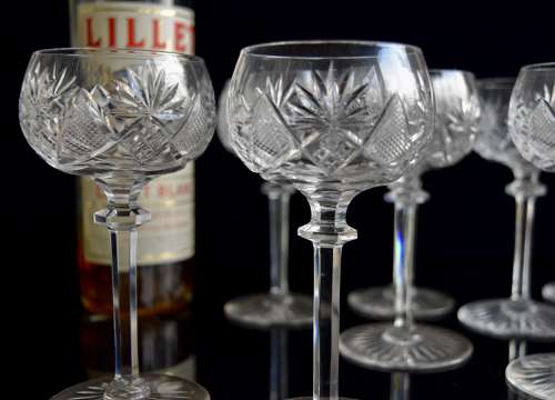 12 Val Saint Lambert Berncastel Digestiv Glasses