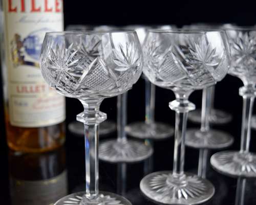 12 Val Saint Lambert Berncastel Digestiv Glasses