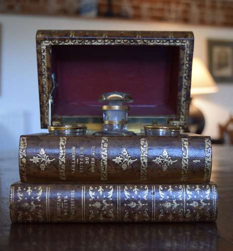 Antique Book Tantulus Liqueur Set Paris c 1930