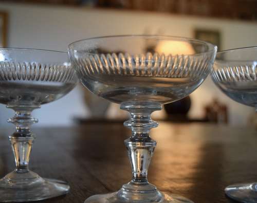 3 Baccarat Champagne Glasses Belle Epoque