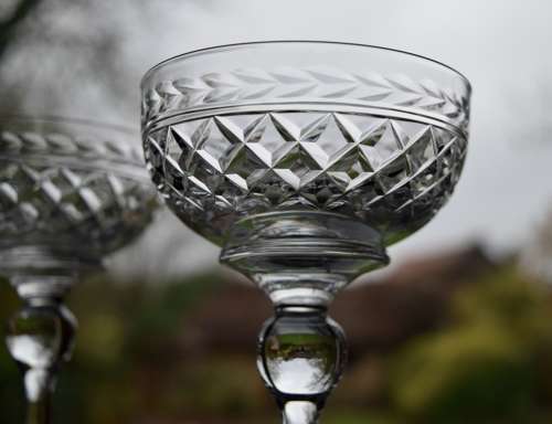 2 Bridge Crystal Seawitch Champagne Glasses