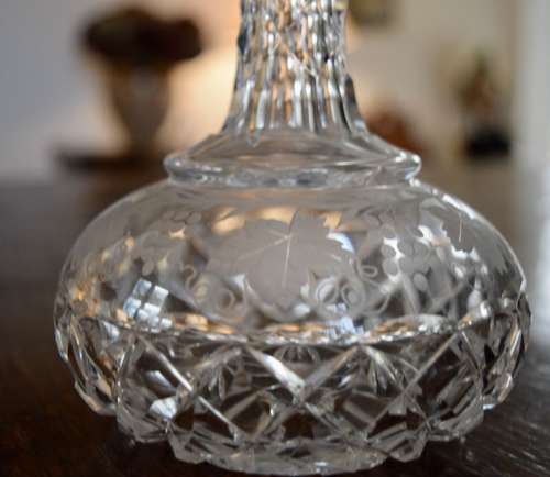 A Liqueur Decanter Grape & Vine Pattern c 1910