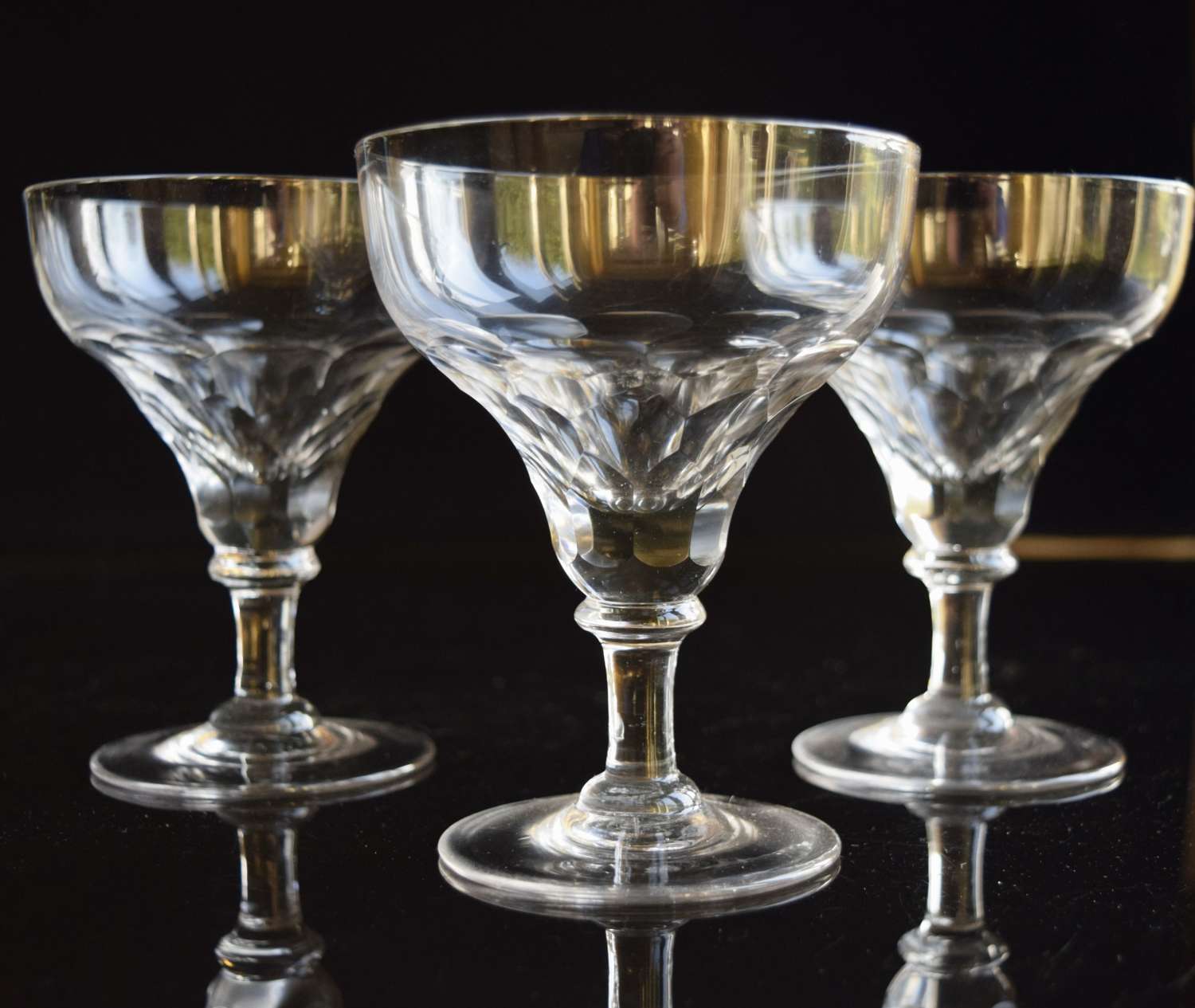 3 Val Saint Lambert Gin & Tonic Glasses c 1920