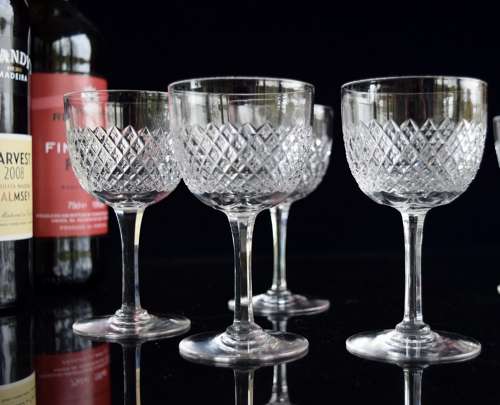 10 Edwardian Port Glasses mixed set