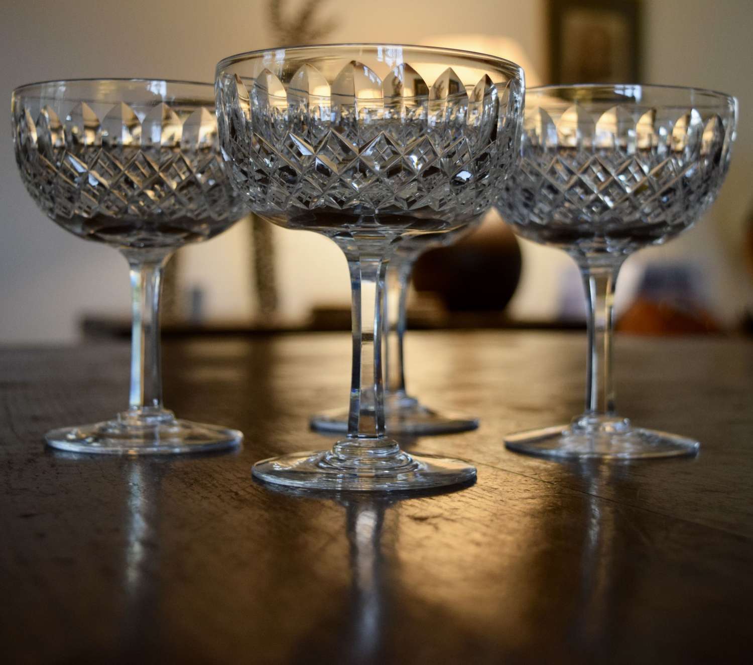 4 Thomas Webb Normandy Champagne Coupes