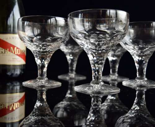 5 Royal Brierley Champagne Glasses c 1930
