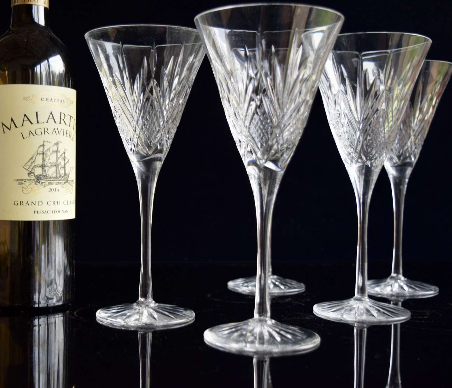 5 Edinburgh Crystal large Wine Glasses
