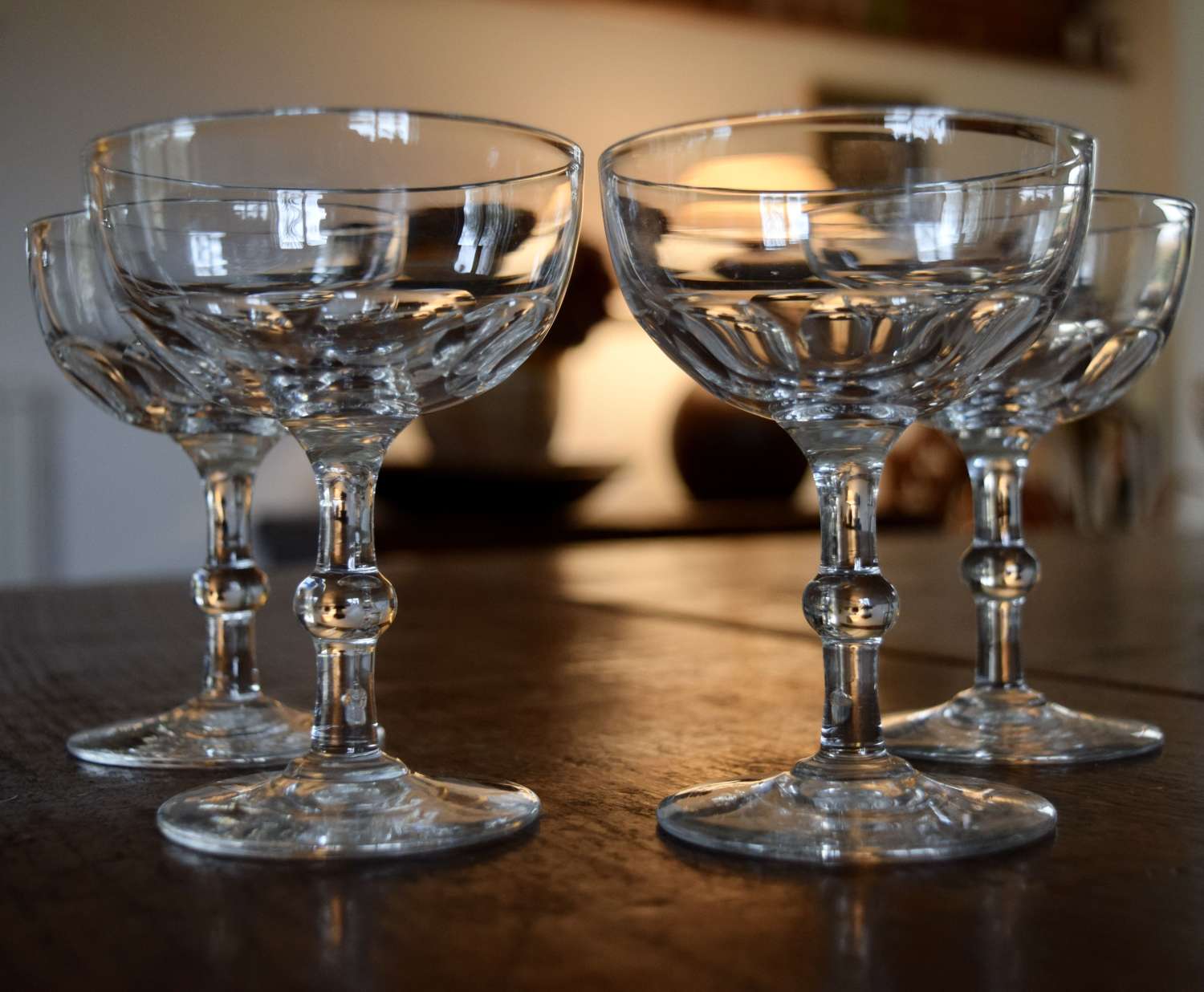 4 Stevens & Williams Edwardian Champagne Glasses