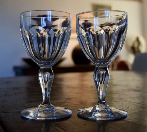 12 Val Saint Lambert small Wine Glasses