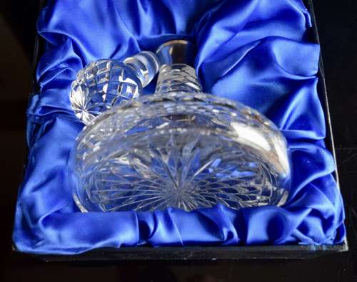 Silver Waterford Ships Decanter miniature by J B Chatterley