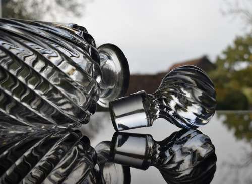 Baccarat Crystal Bambous large Decanter c1910