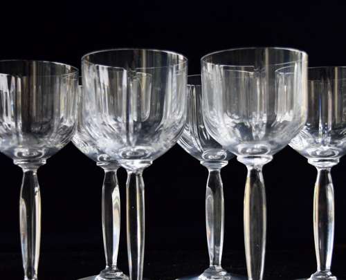 6 St Louis Crystal Albi Burgundy Wine Glasses