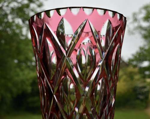 Val Saint Lambert large Ruby Vase 1920s