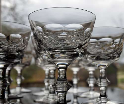12 Edinburgh & Leith Champagne Glasses c1930