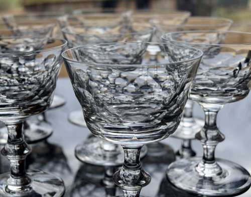12 Edinburgh & Leith Champagne Glasses c1930
