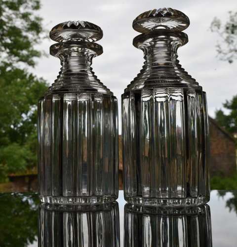 Pair of Regency Liqueur or Guest Decanters