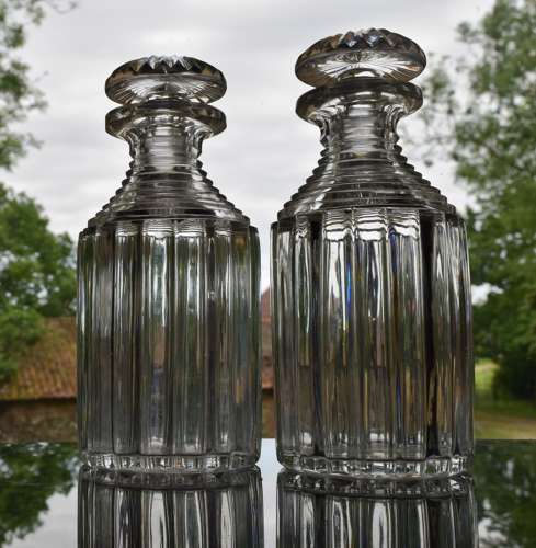 Pair of Regency Liqueur or Guest Decanters
