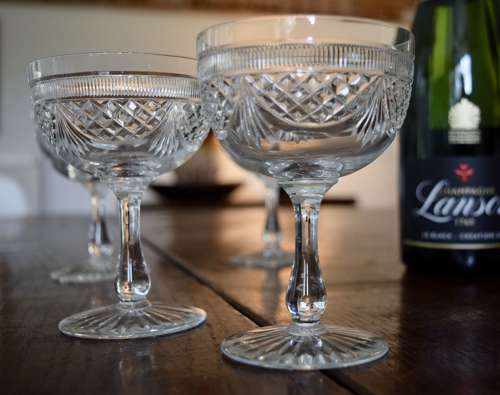 4 Edinburgh & Leith Champagne Glasses c1930