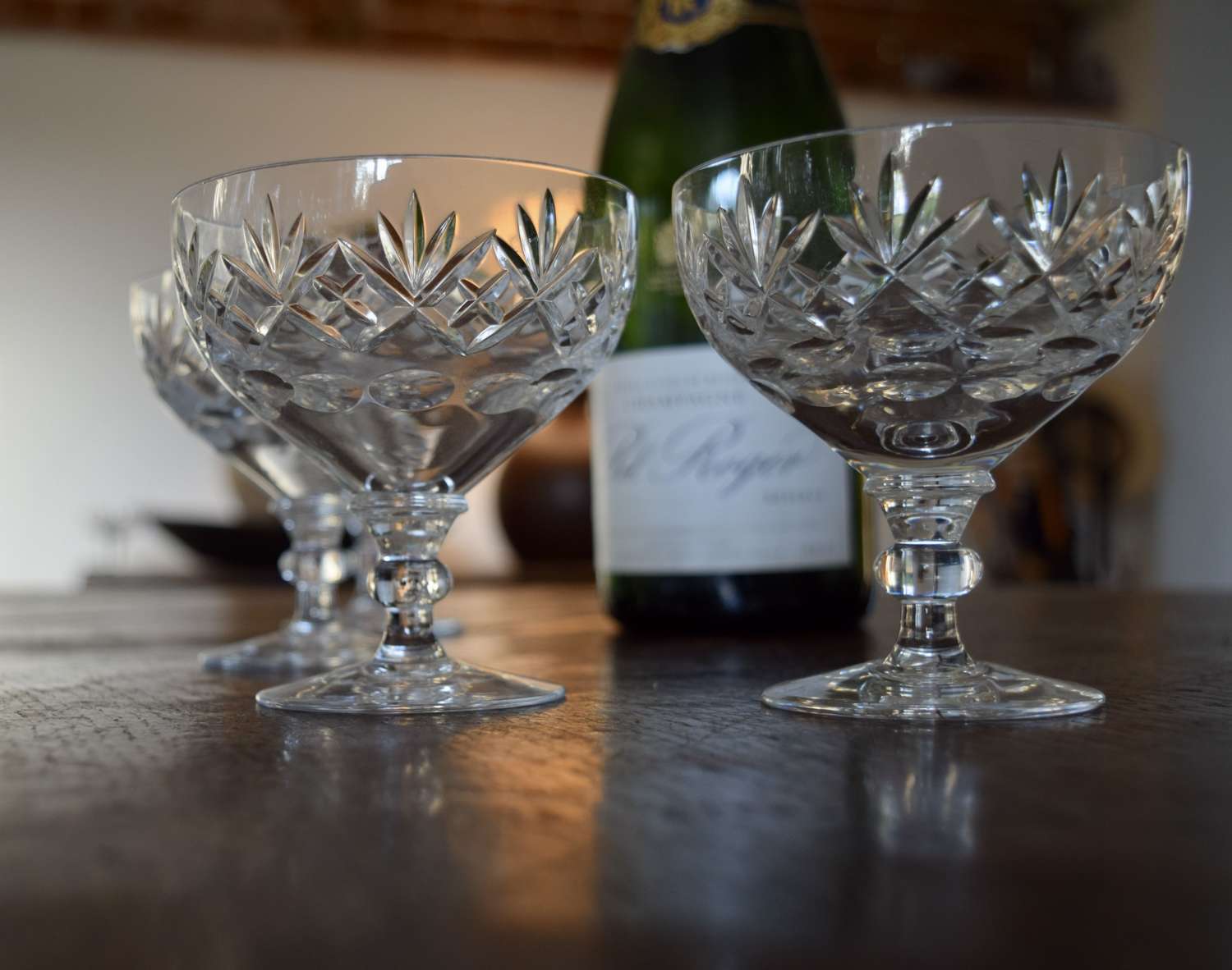 4 Webb Corbett Champagne Glasses