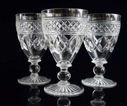 3 large wine glasses by Stuart c 1920
