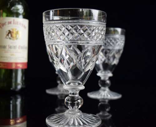 3 large wine glasses by Stuart c 1920