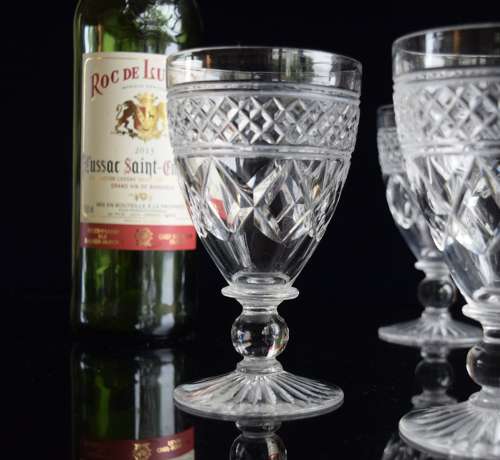 3 large wine glasses by Stuart c 1920