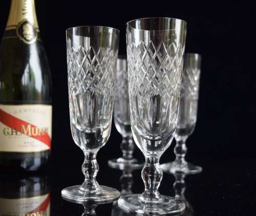 4 Royal Brierley Coventry Champagne Flutes