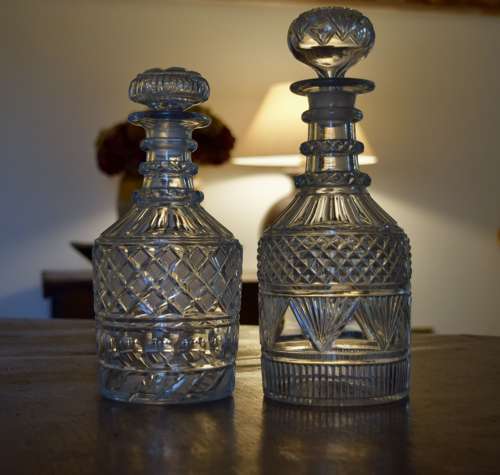 2 Georgian Revival Decanters c 1890s