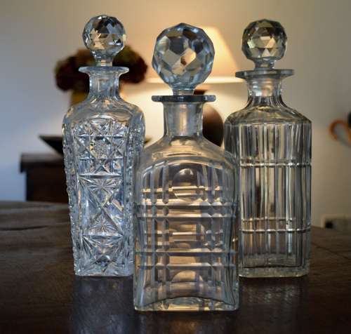 A trio of Deco Decanters