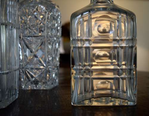 A trio of Deco Decanters