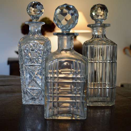 A trio of Deco Decanters