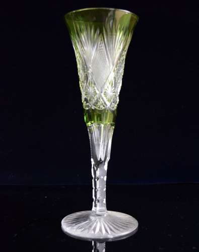 Val Saint Lambert Wedding Vase Chinese Green Hubert Fouarge