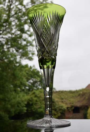 Val Saint Lambert Wedding Vase Chinese Green Hubert Fouarge