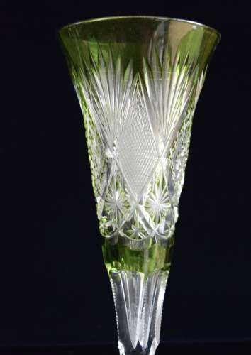 Val Saint Lambert Wedding Vase Chinese Green Hubert Fouarge