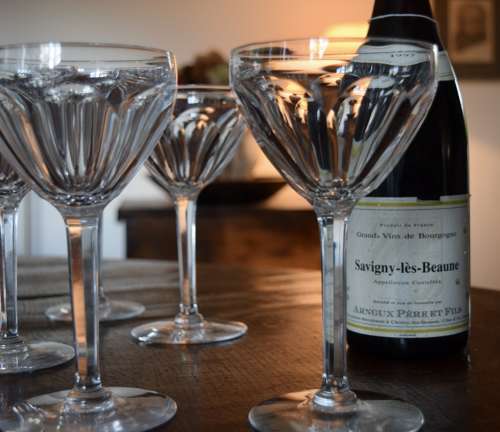 5 Val Saint Lambert large Wine Glasses