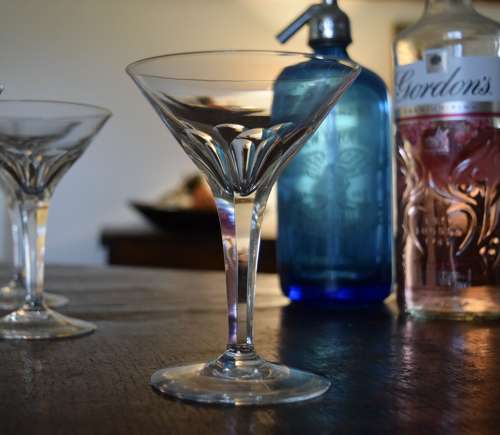 4 Val Saint Lambert Martini Glasses